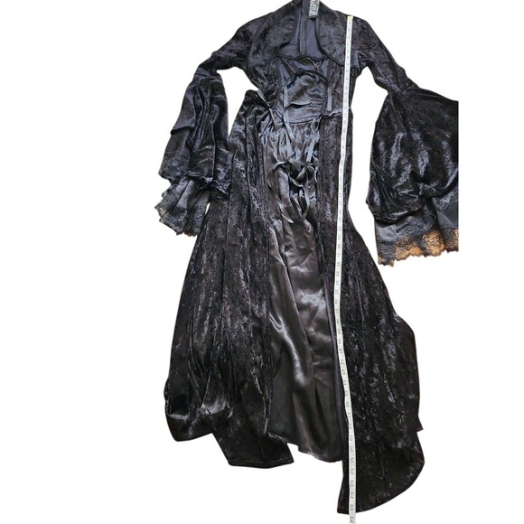 Lip Service Vintage Y2K Whimsigoth Velvet Maxi Dress Womens M Black Renaissance - Picture 8 of 10
